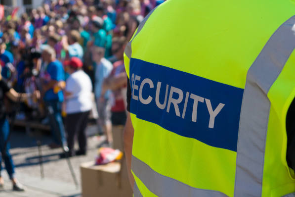 A security officer working at an event