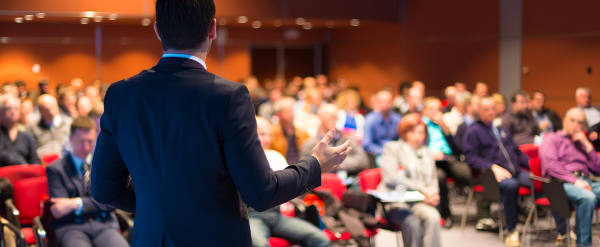 Speaker at a business conference